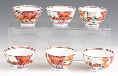 Lot 53 - A SET OF SIX ORIENTAL STYLE ENGLISH PORCELAIN...