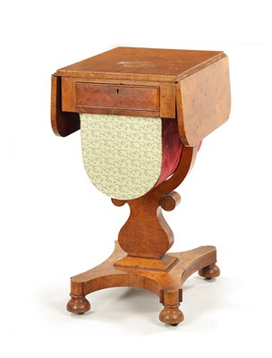 Lot 126 - A REGENCY BURR ELM WORK BOX
