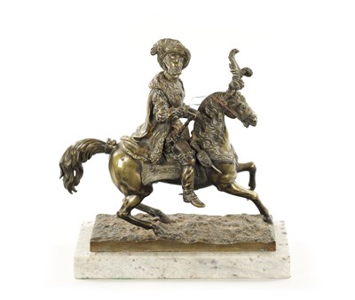 Lot 328 - A 19TH CENTURY FRENCH BRONZE SCULPTURE OF FRANCOIS I ON HORSEBACK