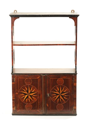 Lot 30 - A LATE 18TH CENTURY LABURNUM INLAID HANGING SHELVES