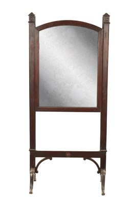 Lot 26 - AN UNUSUAL GEORGE III MAHOGANY SLIDING CHEVAL MIRROR