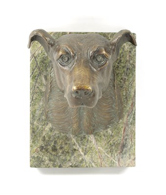 Lot 56 - A 20TH CENTURY BRONZE SCULPTURE OF A DOG'S HEAD