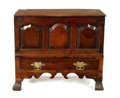 Lot 47 - A MID 18TH CENTURY OAK WELSH COFFER BACH