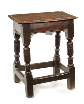 Lot 277 - A 17TH CENTURY OAK JOINT STOOL