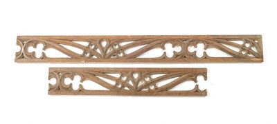 Lot 234 - TWO PIECES OF CARVED OAK GOTHIC TRELIS WORK
