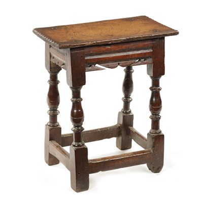 Lot 192 - A 17TH CENTURY OAK JOINT STOOL