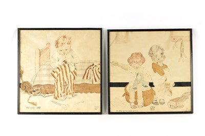 Lot 319 - A PAIR OF EARLY 20TH CENTURY WATERCOLOURS OF CHILDREN