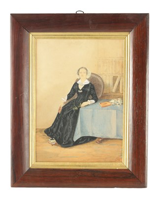 Lot 34 - A VICTORIAN WATERCOLOUR OF SEATED LADY