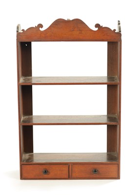 Lot 70 - A SET OF EARLY 19TH CENTURY WALNUT WALL SHELVES