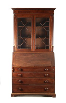 Lot 81 - A GEORGE III MAHOGANY BUREAU BOOKCASE