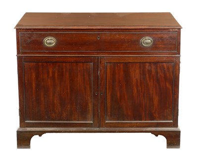 Lot 40 - A GEORGE III MAHOGANY GENTLEMAN’S LIBRARY CHEST WITH SECRETAIRE DRAWER