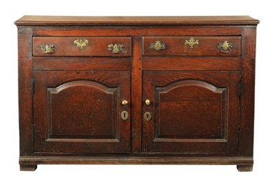 Lot 19 - AN EARLY 18TH CENTURY OAK TWO DRAWER DRESSER BASE