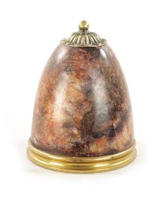 Lot 170 - A LARGE REGENCY ORMOLU MOUNTED BLUE JOHN PAPERWEIGHT/DOOR STOP