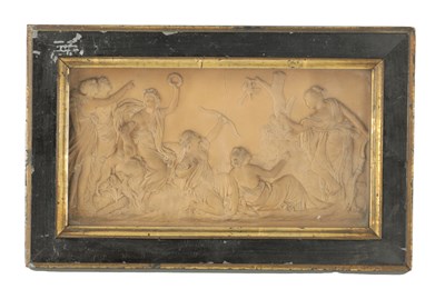 Lot 263 - A 19TH CENTURY TERRACOTTA RECTANGULAR PLAQUE