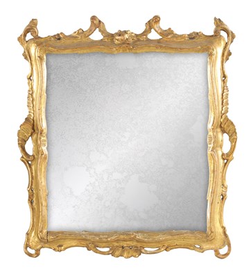 Lot 199 - A SMALL EARLY 18TH CENTURY CARVED GILT-WOOD MIRROR