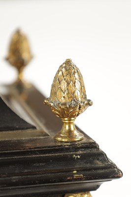 Lot 1212 - STEPHEN RIMBAULT, LONDON. A GEORGE III EBONISED QUARTER CHIMING VERGE BRACKET CLOCK