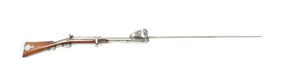 Lot 802 - A RARE 19TH CENTURY SWINBURN & SON JACOBS PERCUSSION RIFLE WITH  BAYONET