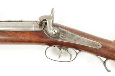 Lot 802 - A RARE 19TH CENTURY SWINBURN & SON JACOBS PERCUSSION RIFLE WITH  BAYONET