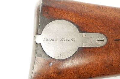 Lot 802 - A RARE 19TH CENTURY SWINBURN & SON JACOBS PERCUSSION RIFLE WITH  BAYONET