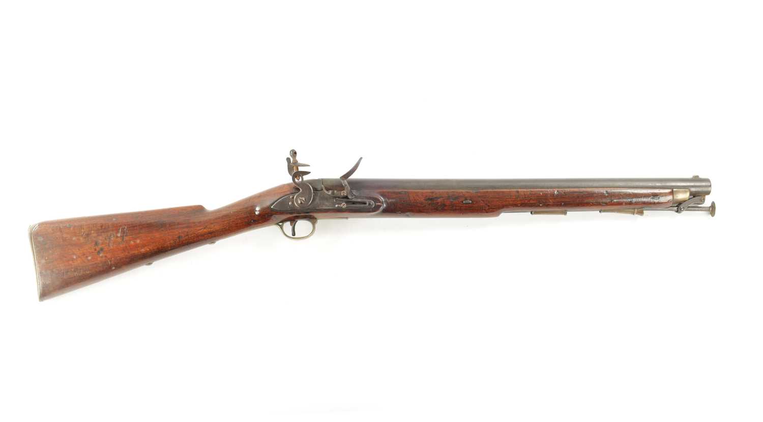 Lot 806 - A BRITISH HEAVY CAVALRY FLINTLOCK CARBINE BY TOWER