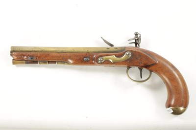 Lot 796 - H.W. MORTIMER, LONDON. A RARE GEORGE III ROYAL MAIL COACH FLINTLOCK PISTOL