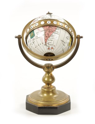 Lot 1250 - ANTOINE REDIER, PARIS. A LATE 19TH CENTURY ROTATING ENAMEL GLOBE CLOCK