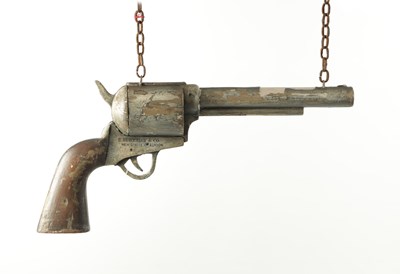 Lot 1035 - A LARGE AND RARE LATE 19TH CENTURY GUN SHOP ADVERTISING SIGN