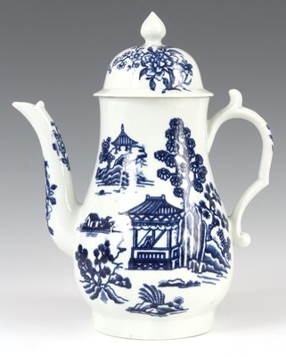 Lot 57 - AN 18TH CENTURY FIRST PERIOD WORCESTER COFFEE...