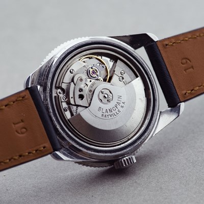 Lot 653 - A GENTLEMAN’S 1965 BLANCPAIN AQUA LUNG ‘NO RADIATION’ WRISTWATCH