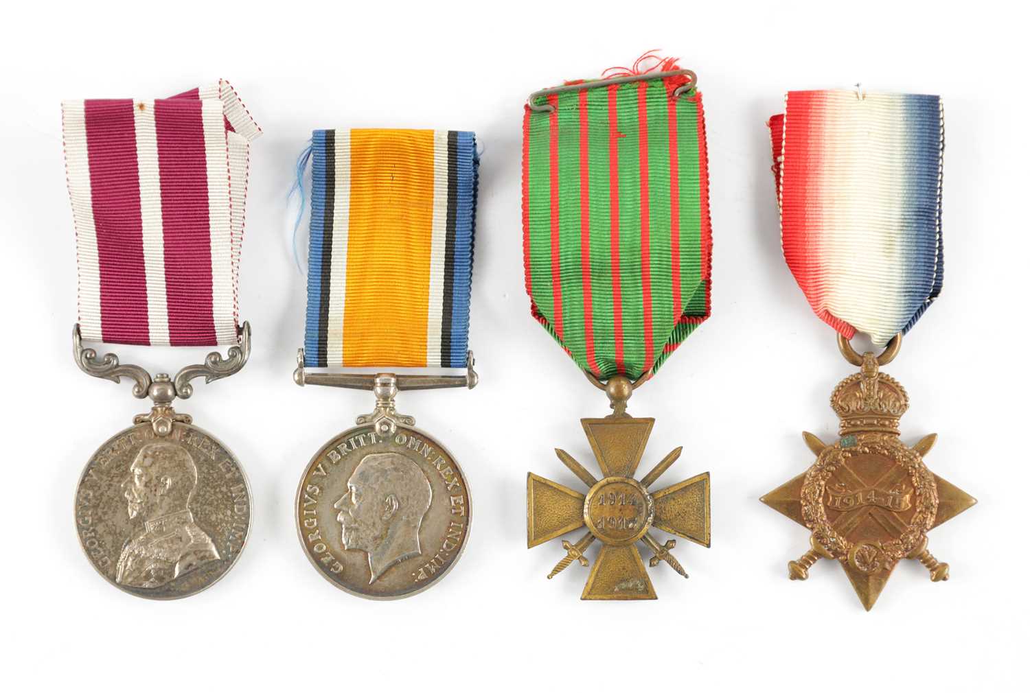 Lot 851 - A GROUP OF FOUR WW1 MEDALS