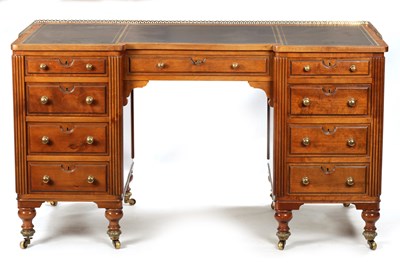 Lot 1474 - A 20TH CENTURY FRENCH MAHOGANY DESK