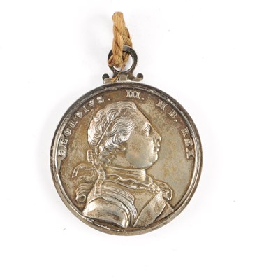 Lot 855 - A LARGE GEORGE III SILVER CARIB WAR MEDAL 1773