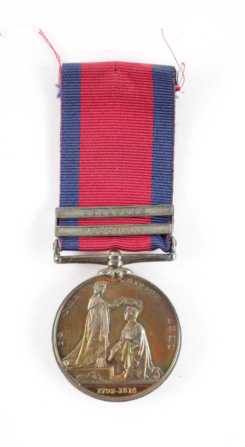 Lot 824 - A MILITARY GENERAL SERVICE MEDAL 1793-1814 WITH TWO CLASPS