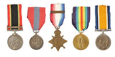 Lot 834 - A GROUP OF FIVE WW1 MEDALS