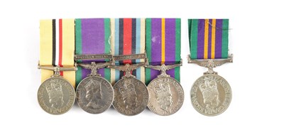Lot 876 - A GROUP OF FIVE CAMPAIGN MEDALS