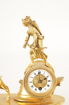 Lot 1105 - A LATE 19TH CENTURY FRENCH ORMOLU AND MARBLE MANTEL CLOCK