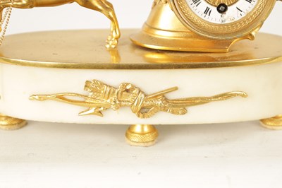 Lot 1105 - A LATE 19TH CENTURY FRENCH ORMOLU AND MARBLE MANTEL CLOCK