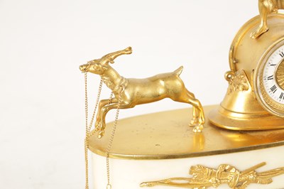 Lot 1105 - A LATE 19TH CENTURY FRENCH ORMOLU AND MARBLE MANTEL CLOCK