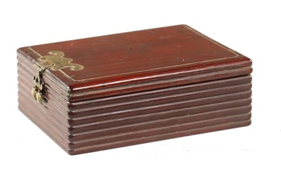 Lot 547 - A CHINESE HARDWOOD DRESSING TABLE BOX