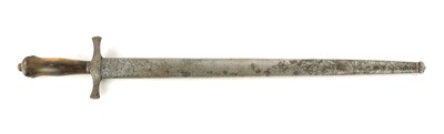 Lot 810 - A LARGE 19TH CENTURY FRENCH HUNTING DAGGER SIGNED LE PAGE-MOUTIER