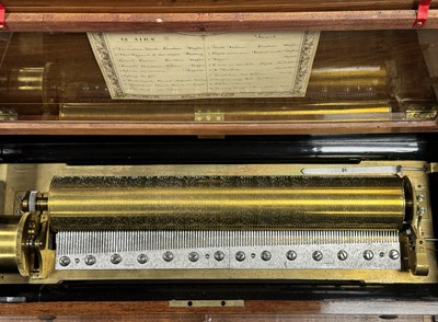 Lot 1102 - A FINE SWISS NICOLE FRERES 18-AIR CYLINDRICAL MUSIC BOX