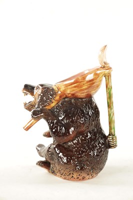 Lot 483 - A 19TH CENTURY MAJOLICA HOLDCROFT HONEY BEAR JUG