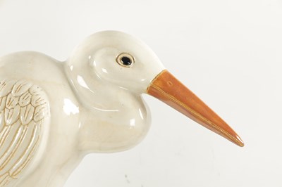 Lot 475 - A LATE 19TH CENTURY MAJOLICA SCULPTURE OF A STORK