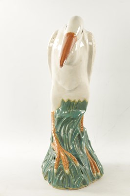 Lot 475 - A LATE 19TH CENTURY MAJOLICA SCULPTURE OF A STORK