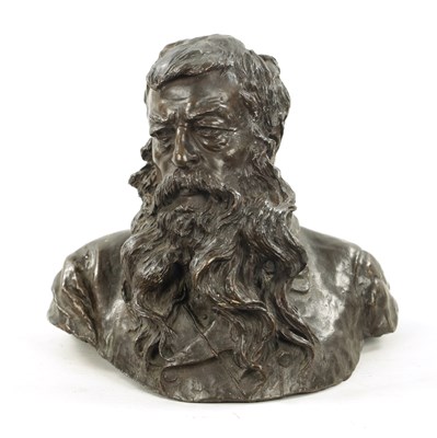 Lot 934 - VINCENZO GEMITO (1852-1929). A LATE 19TH CENTURY PATINATED BRONZE BUST