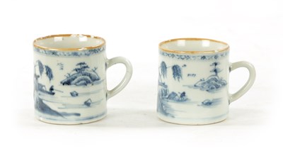 Lot 490 - A PAIR OF 18TH CENTURY CHINESE BLUE AND WHITE MUGS