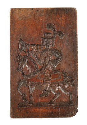 Lot 1073 - AN 18TH CENTURY CARVED FRUITWOOD GINGER BREAD MOULD