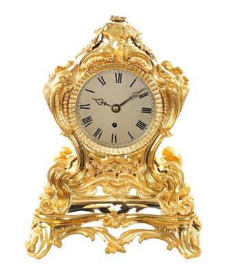 Lot 1195 - BARRAUDS, CORNHILL, LONDON. AN ENGLISH REGENCY ORMOLU FUSEE MANTEL CLOCK