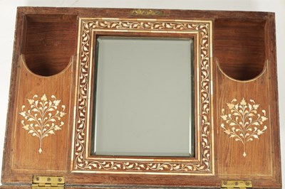 Lot 493 - A LARGE LATE 19TH CENTURY ANGLO-INDIAN IVORY AND EBONY INLAID WORKBOX