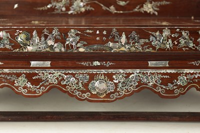 Lot 500 - A 19TH CENTURY CHINESE HARDWOOD AND MOTHER OF PEARL INLAID TRAY ON STAND
